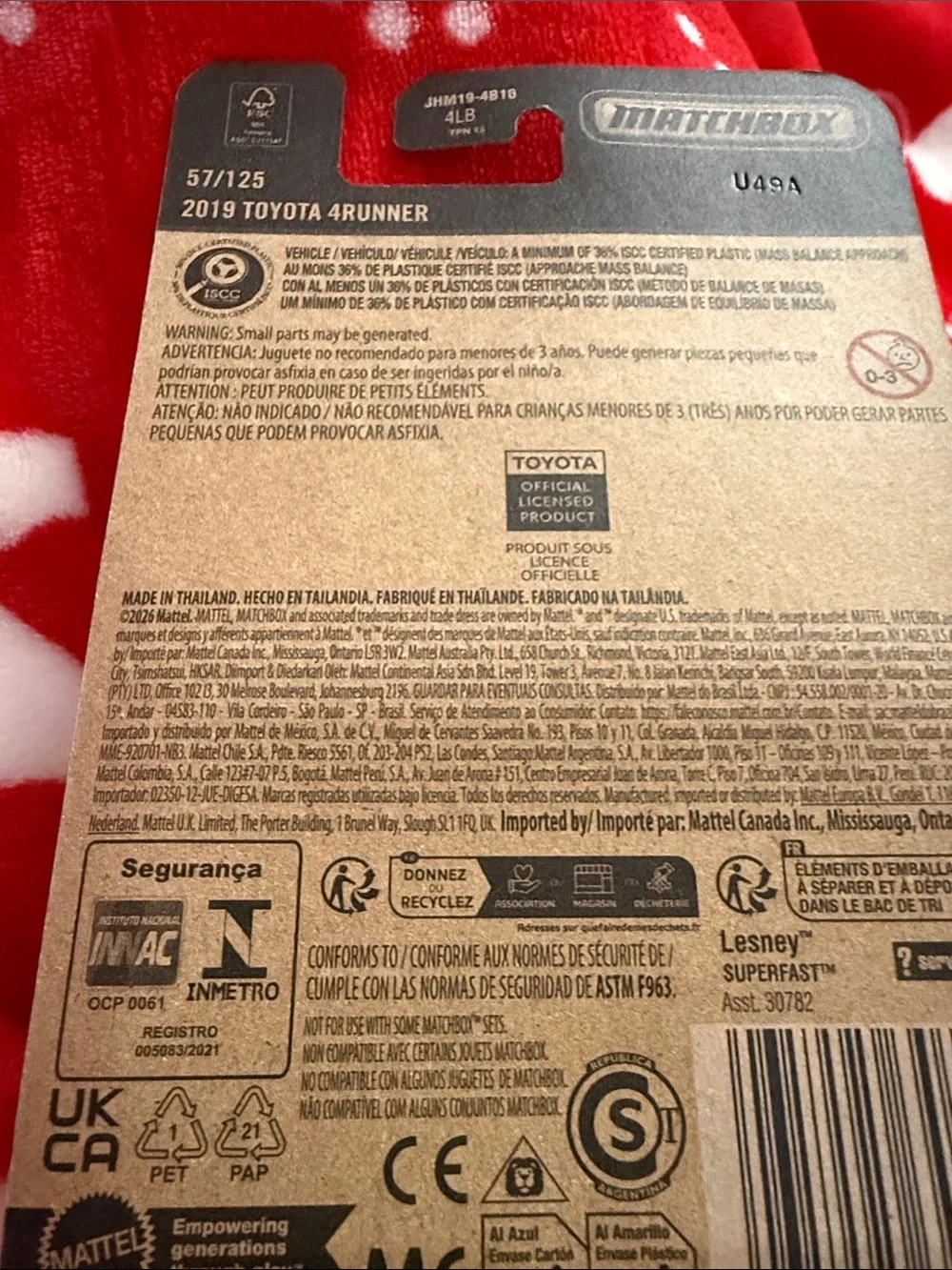 Matchbox Silver 2019 Toyota 4Runner Die-Cast Toy SUV